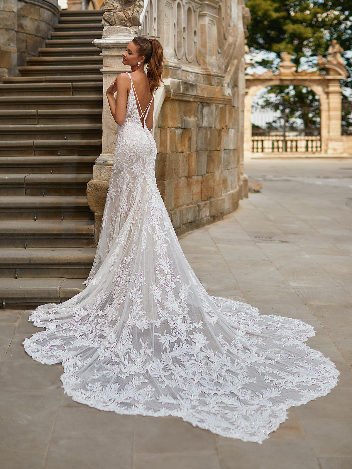 Plain Backless Wedding Dress, Stunning Detail
