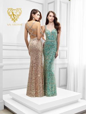 Val Stefani 2810RG glittery gold sequin sweetheart pageant gown with straps Val Stefani 2810RG glittery gold sequin sweetheart pageant gown with straps