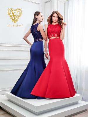 Val Stefani 2827RB best selling two-piece lace and mikado mermaid prom gown Val Stefani 2827RB best selling two-piece lace and mikado mermaid prom gown