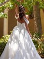 Detachable High Neck Cold Shoulder Shawl over Open Back Ball Gown Wedding Dress Style TOPAZ