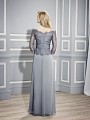 ValStefani MB7450 designer mother of the bride A-line chiffon off-the-shoulder three-quarter sleeve evening gown with pleated sash and modest coverage back for elegant weddings ValStefani MB7450 designer mother of the bride A-line chiffon off-the-shoulder three-quarter sleeve evening gown with pleated sash and modest coverage back for elegant weddings
