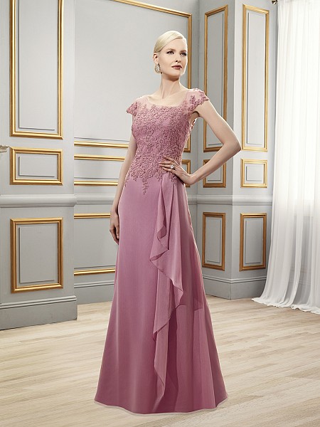 Val Stefani Celebrations MB7521 timeless trumpet floor length gown with front skirt cascade Val Stefani Celebrations MB7521 timeless trumpet floor length gown with front skirt cascade