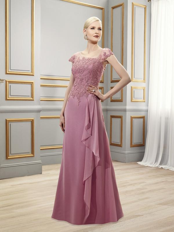 Val Stefani Celebrations MB7521 timeless trumpet floor length gown with front skirt cascade Val Stefani Celebrations MB7521 timeless trumpet floor length gown with front skirt cascade