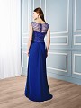 Val Stefani Celebrations MB7537 geometric beaded mother of the bride gown with classic kick train Val Stefani Celebrations MB7537 geometric beaded mother of the bride gown with classic kick train