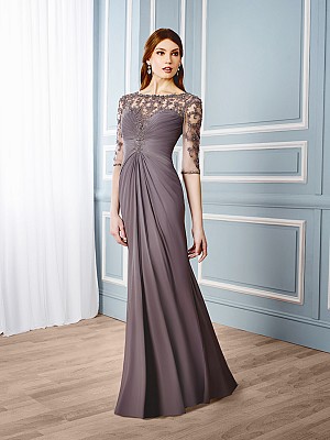 Val Stefani Celebrations MB7544 elegant mother of the bride trumpet gown with sheer embroidered sleeves Val Stefani Celebrations MB7544 elegant mother of the bride trumpet gown with sheer embroidered sleeves