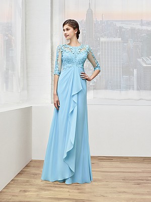 Val Stefani Celebrations MB7610 3/4 sleeves mother of the groom dress with empire waist cascade Val Stefani Celebrations MB7610 3/4 sleeves mother of the groom dress with empire waist cascade