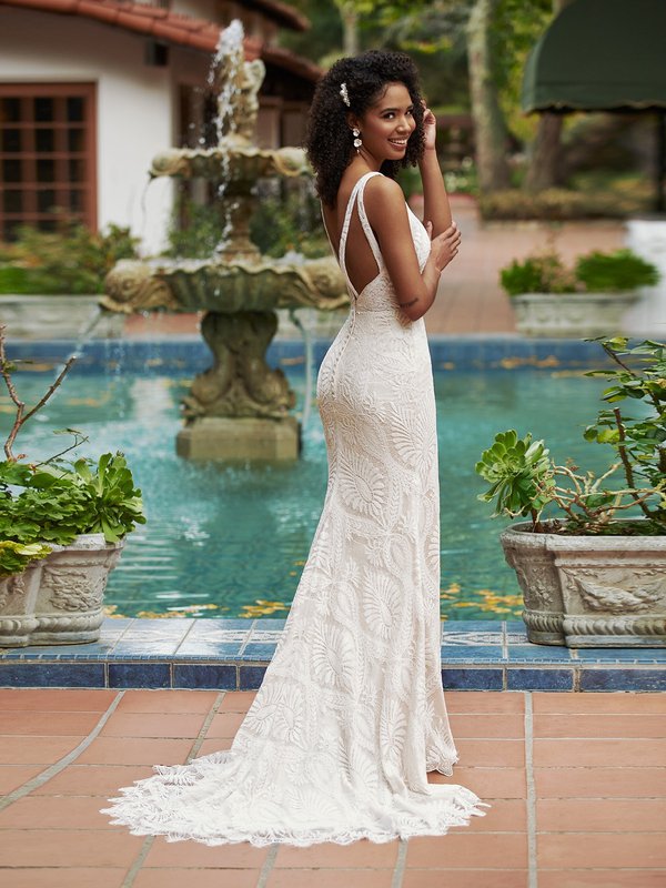Guipure Lace Wedding Dress with Strappy Back