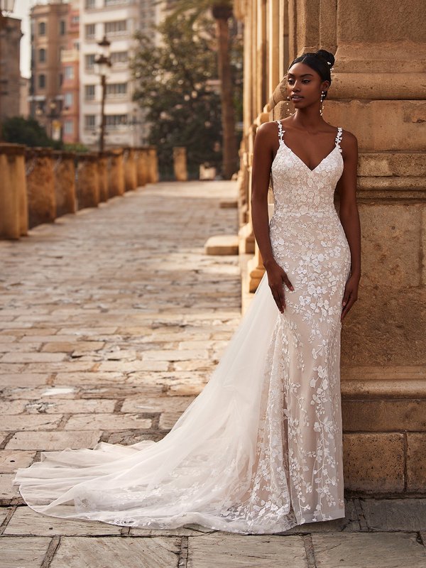 Jovani Bridal JB03592 Sequin Floral Lace Backless Wedding Dress