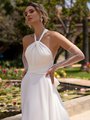 Style ALDER Close Up View of Halter Neck Crepe Bodice A-Line Wedding Dress