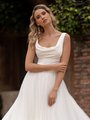 Style EDEN Ruched Scoop Neck in Stretch Italian Satin and Flowy Tulle A-Line Wedding Dress