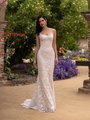 Style EMMETTS Strapless Scoop Neck Embroidered Lace Fabric with Sequins Mermaid