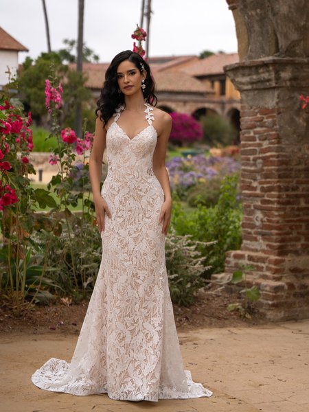 Style HYACINTH Guipure Lace and Stretch Lining Mermaid with Nude Net Illusion Side Cutout